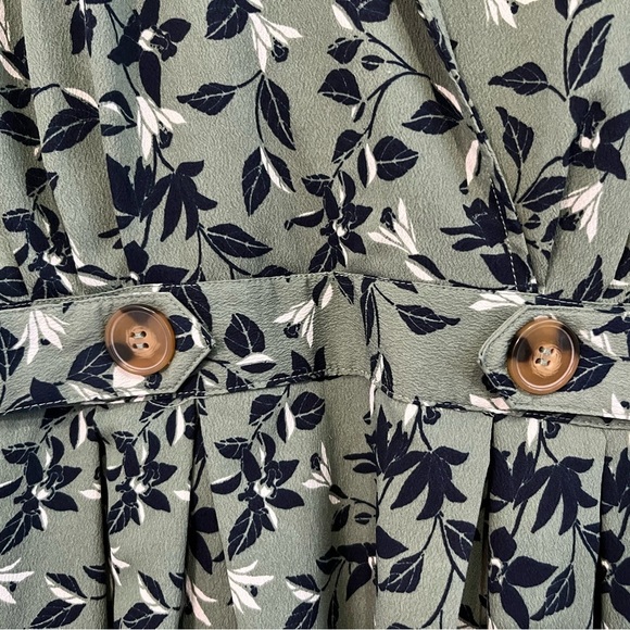 Vera Moda Green & Black Floral Dress – Size M - Picture 4 of 5